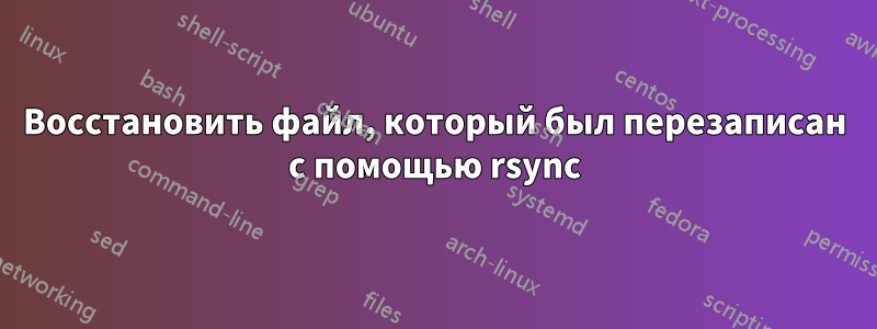 Восстановить файл, который был перезаписан с помощью rsync