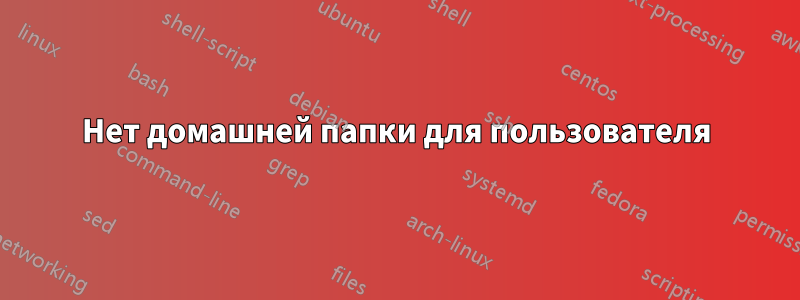 Нет домашней папки для пользователя