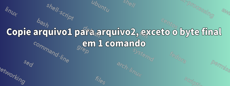 Copie arquivo1 para arquivo2, exceto o byte final em 1 comando