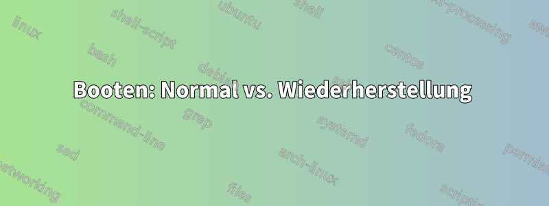 Booten: Normal vs. Wiederherstellung