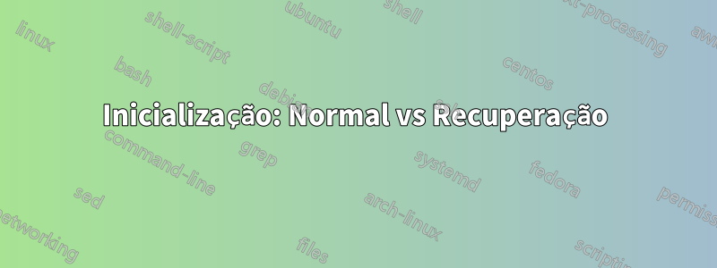 Inicialização: Normal vs Recuperação