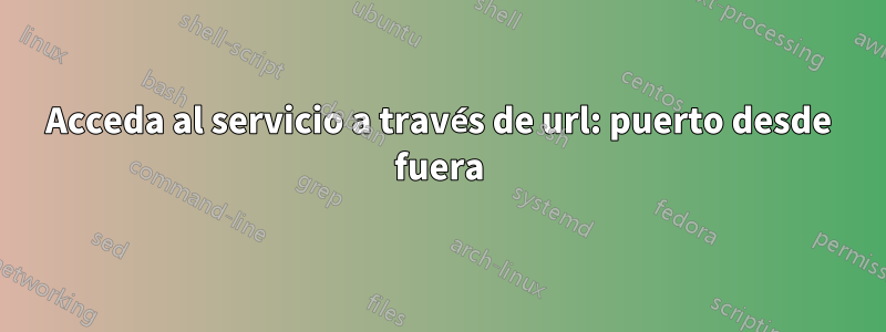 Acceda al servicio a través de url: puerto desde fuera