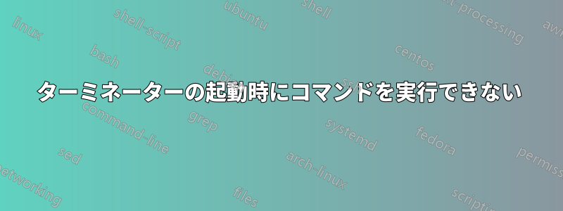 ターミネーターの起動時にコマンドを実行できない