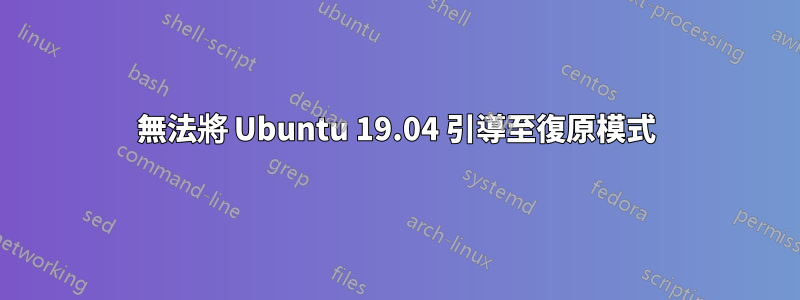 無法將 Ubuntu 19.04 引導至復原模式