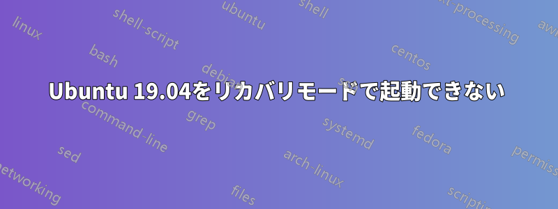 Ubuntu 19.04をリカバリモードで起動できない