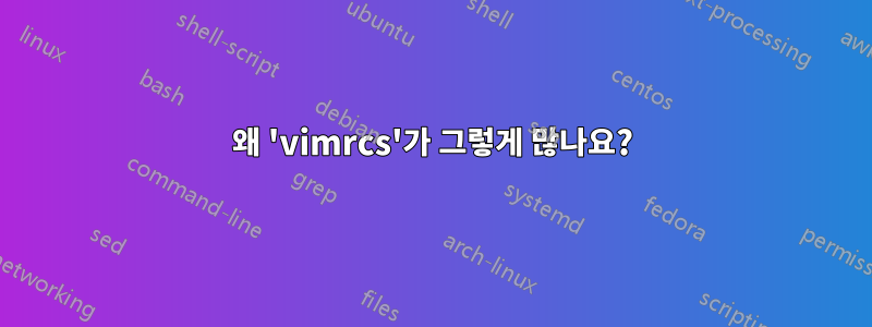 왜 'vimrcs'가 그렇게 많나요?