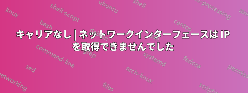 キャリアなし | ネットワークインターフェースは IP を取得できませんでした