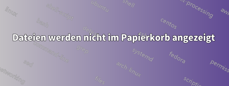 Dateien werden nicht im Papierkorb angezeigt