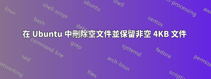 在 Ubuntu 中刪除空文件並保留非空 4KB 文件