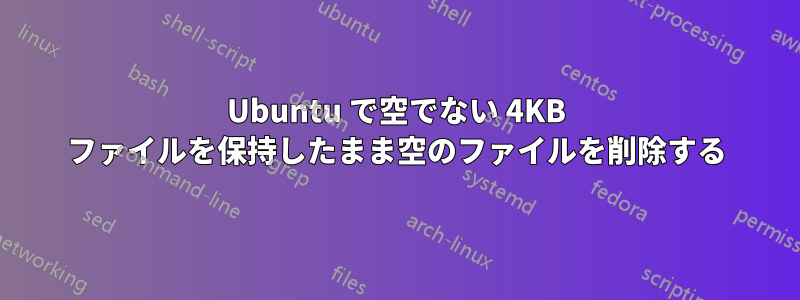 Ubuntu で空でない 4KB ファイルを保持したまま空のファイルを削除する