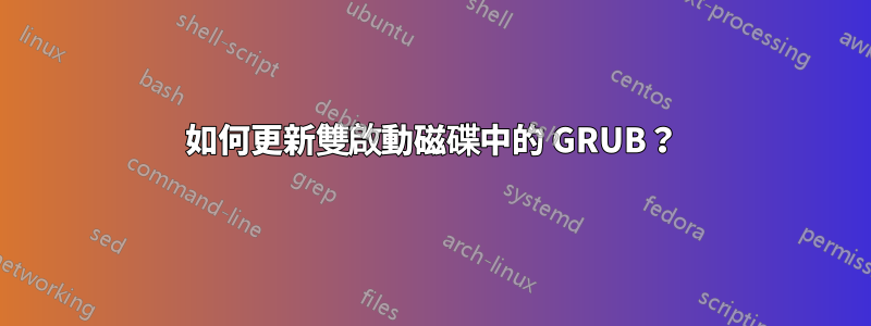 如何更新雙啟動磁碟中的 GRUB？