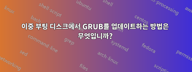 이중 부팅 디스크에서 GRUB를 업데이트하는 방법은 무엇입니까?
