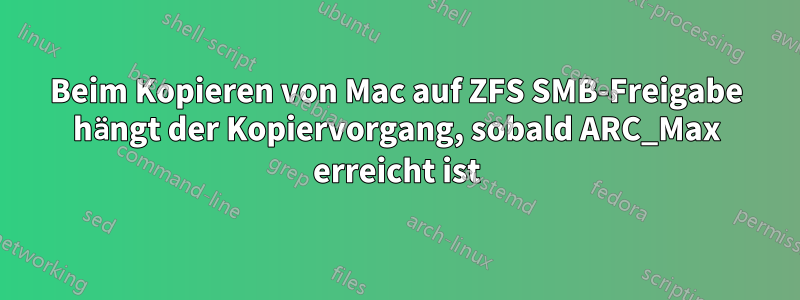 Beim Kopieren von Mac auf ZFS SMB-Freigabe hängt der Kopiervorgang, sobald ARC_Max erreicht ist