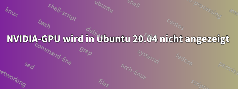 NVIDIA-GPU wird in Ubuntu 20.04 nicht angezeigt