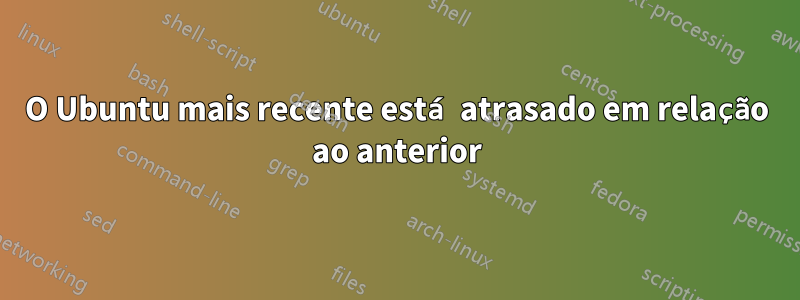 O Ubuntu mais recente está atrasado em relação ao anterior