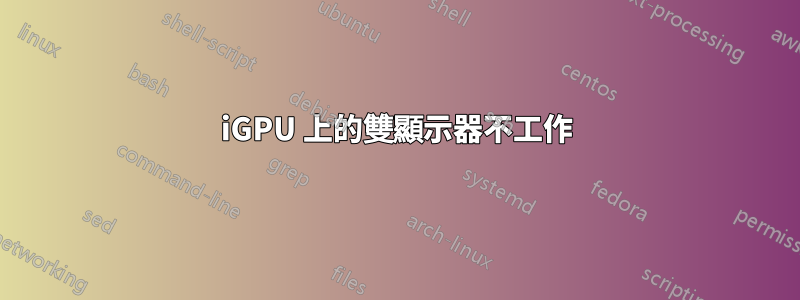 iGPU 上的雙顯示器不工作