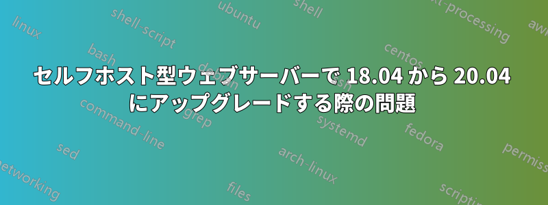 セルフホスト型ウェブサーバーで 18.04 から 20.04 にアップグレードする際の問題