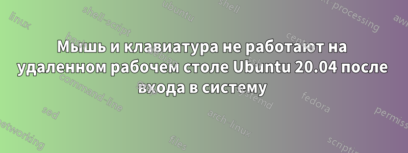 Мышь и клавиатура не работают на удаленном рабочем столе Ubuntu 20.04 после входа в систему