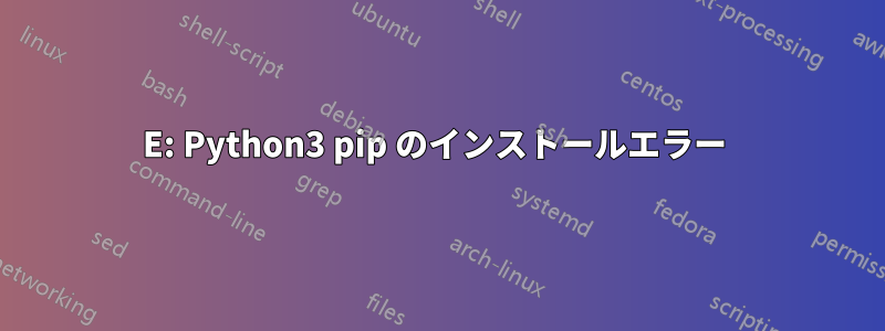 E: Python3 pip のインストールエラー 