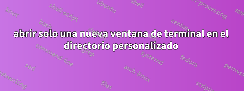 abrir solo una nueva ventana de terminal en el directorio personalizado