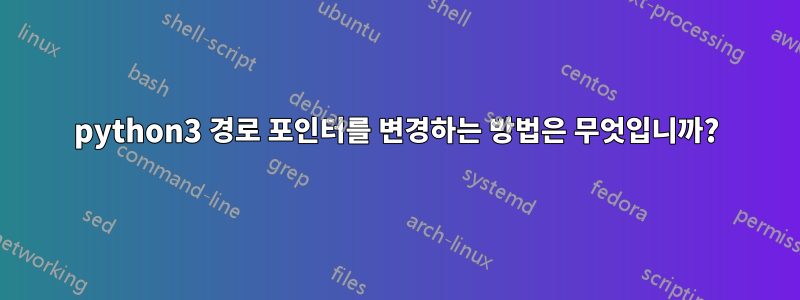 python3 경로 포인터를 변경하는 방법은 무엇입니까?