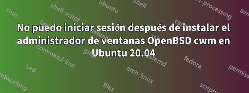 No puedo iniciar sesión después de instalar el administrador de ventanas OpenBSD cwm en Ubuntu 20.04