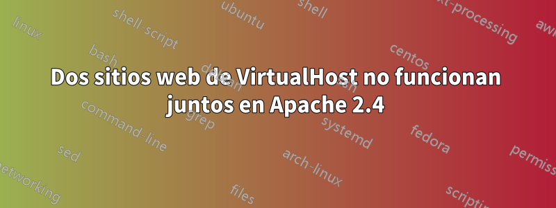 Dos sitios web de VirtualHost no funcionan juntos en Apache 2.4
