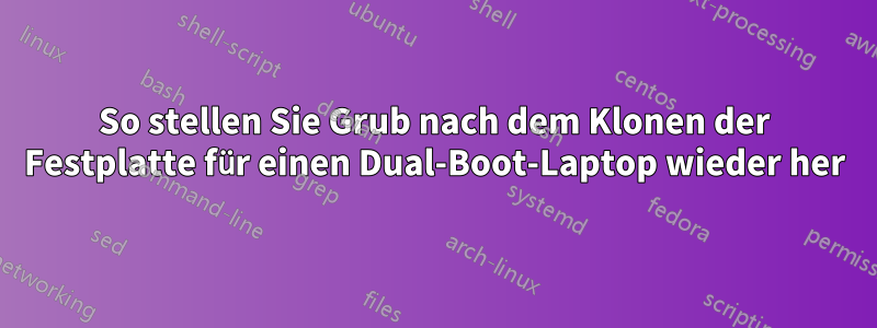 So stellen Sie Grub nach dem Klonen der Festplatte für einen Dual-Boot-Laptop wieder her