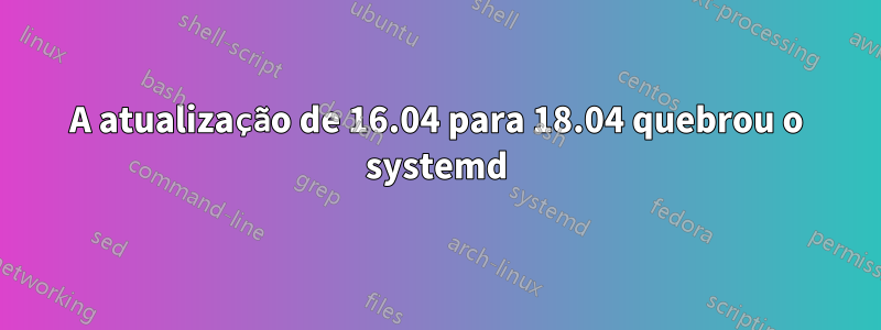 A atualização de 16.04 para 18.04 quebrou o systemd