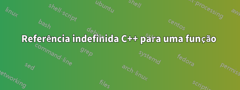 Referência indefinida C++ para uma função