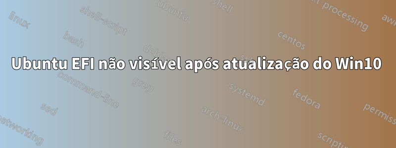 Ubuntu EFI não visível após atualização do Win10
