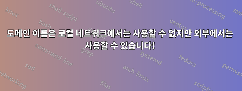 도메인 이름은 로컬 네트워크에서는 사용할 수 없지만 외부에서는 사용할 수 있습니다!