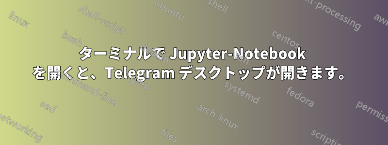 ターミナルで Jupyter-Notebook を開くと、Telegram デスクトップが開きます。