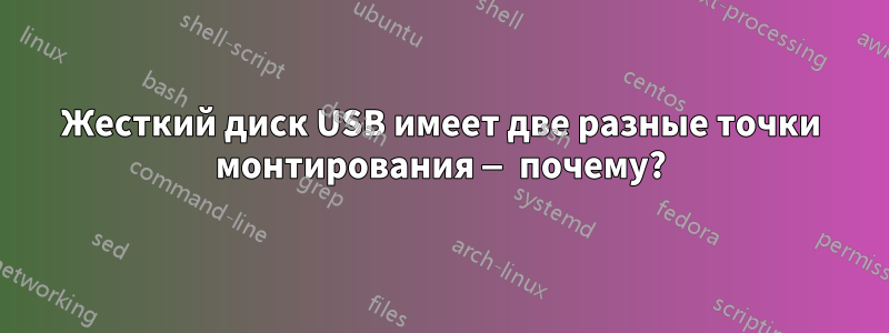 Жесткий диск USB имеет две разные точки монтирования — почему?