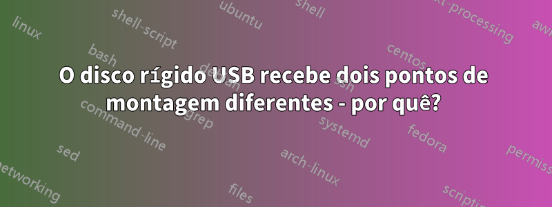 O disco rígido USB recebe dois pontos de montagem diferentes - por quê?
