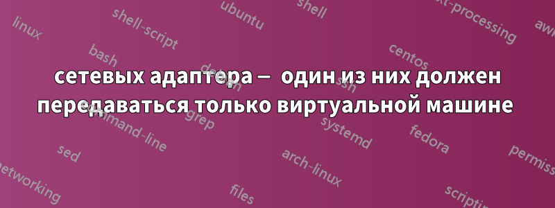 2 сетевых адаптера — один из них должен передаваться только виртуальной машине