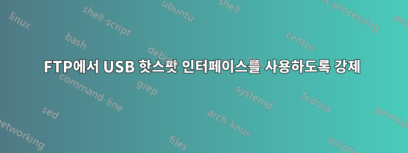FTP에서 USB 핫스팟 인터페이스를 사용하도록 강제