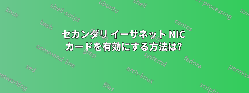 セカンダリ イーサネット NIC カードを有効にする方法は?