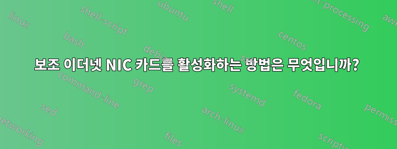 보조 이더넷 NIC 카드를 활성화하는 방법은 무엇입니까?