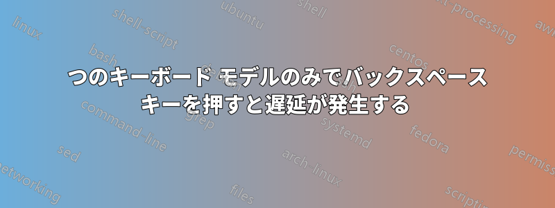 1 つのキーボード モデルのみでバックスペース キーを押すと遅延が発生する