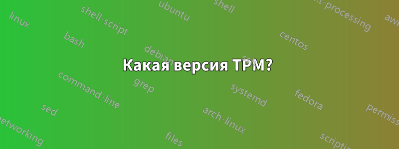 Какая версия TPM?