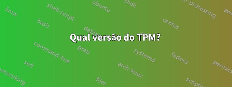 Qual versão do TPM?