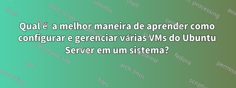 Qual é a melhor maneira de aprender como configurar e gerenciar várias VMs do Ubuntu Server em um sistema?