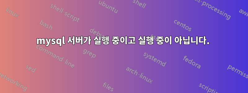 mysql 서버가 실행 중이고 실행 중이 아닙니다.