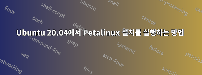 Ubuntu 20.04에서 Petalinux 설치를 실행하는 방법