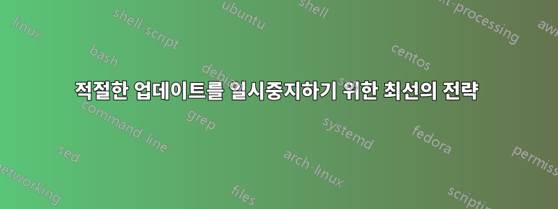 적절한 업데이트를 일시중지하기 위한 최선의 전략