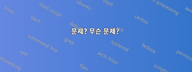 문제? 무슨 문제?