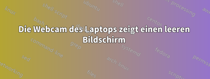 Die Webcam des Laptops zeigt einen leeren Bildschirm