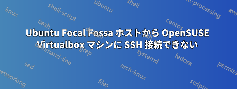 Ubuntu Focal Fossa ホストから OpenSUSE Virtualbox マシンに SSH 接続できない