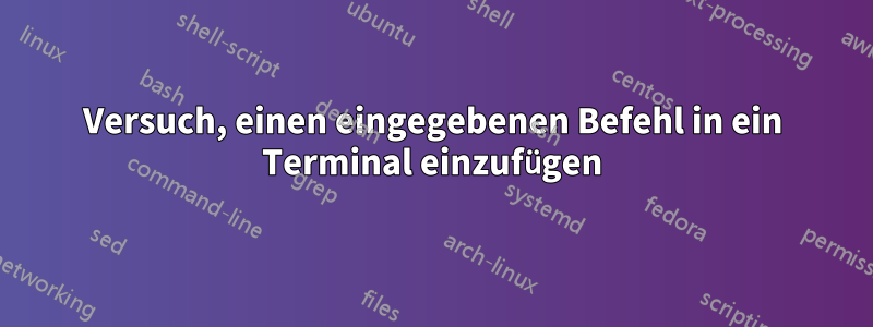 Versuch, einen eingegebenen Befehl in ein Terminal einzufügen